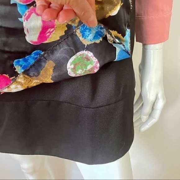 Victoria by Victoria Beckham Colour Block With Silk Overlay Shift Dress,… - Picture 4 of 15